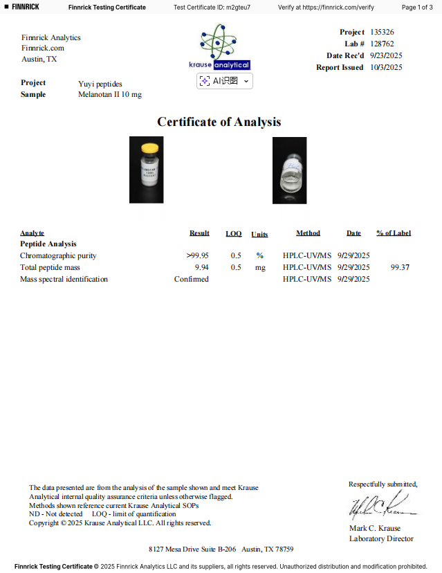 Certificate of Analysis 4