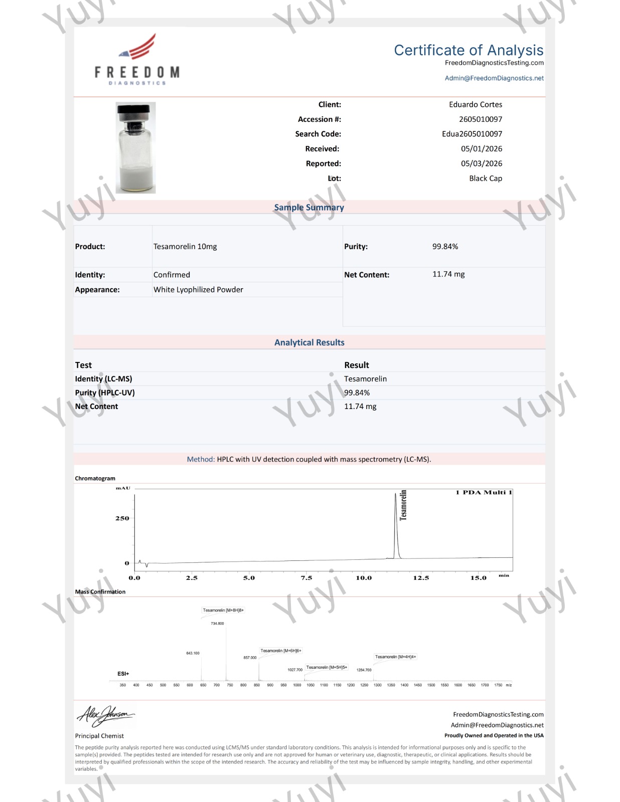 Certificate of Analysis 10