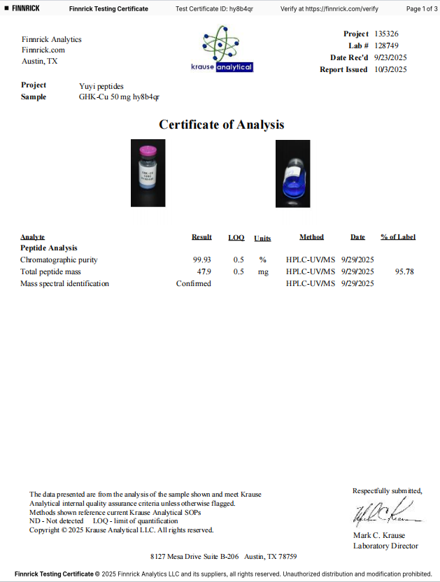 Certificate of Analysis 2